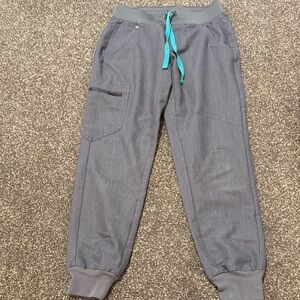 Figs Women's Joggers in Gray with Teal Drawstrings
